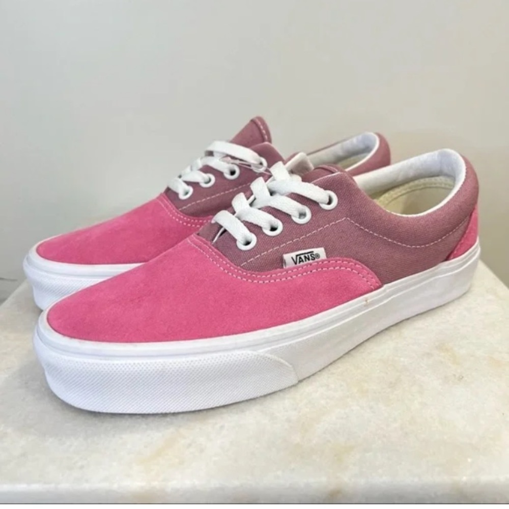 Vans Two-Tone Pink and White Sneakers